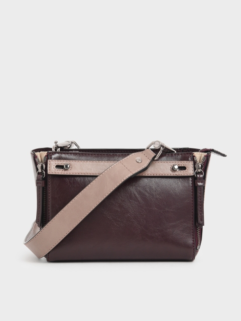 

CHARLES & KEITH Burgundy Solid Sling Bag