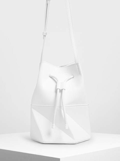 

CHARLES & KEITH White Solid Shoulder Bag