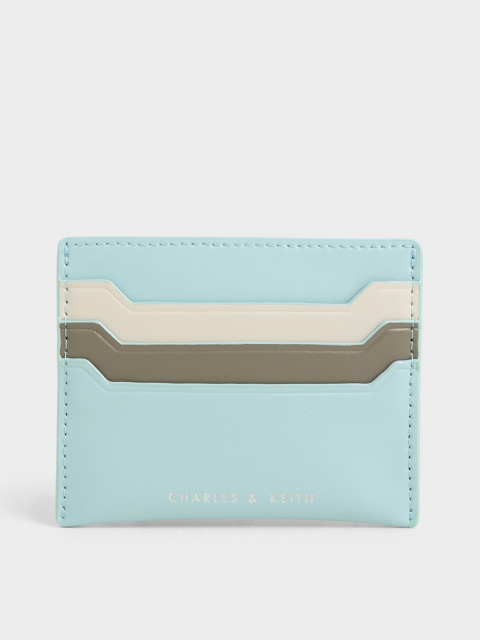 

CHARLES & KEITH Women Blue & Grey Colourblocked Card Holder