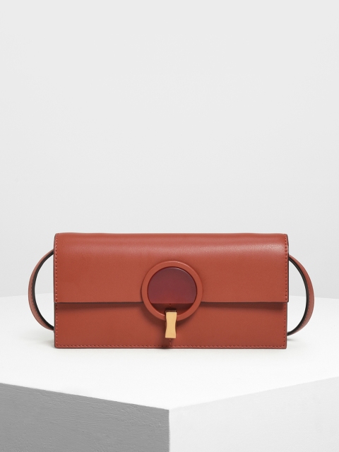 

CHARLES & KEITH Brown Solid Sling Bag