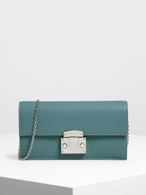 

CHARLES & KEITH Teal Textured Sling Bag