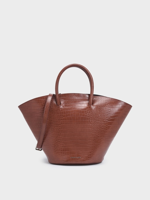 

CHARLES & KEITH Tan-Brown Solid Handheld Bag