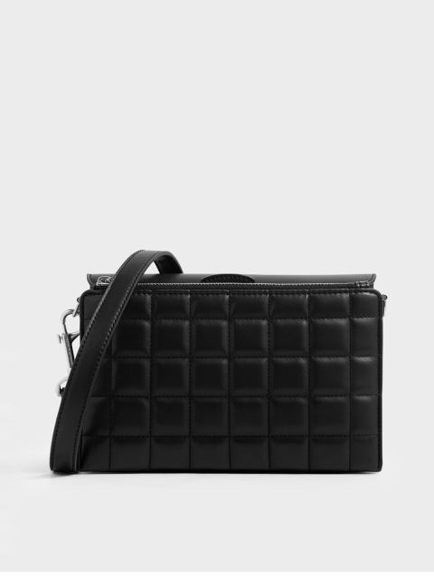 

CHARLES & KEITH Black Checked Quilted Sling Bag