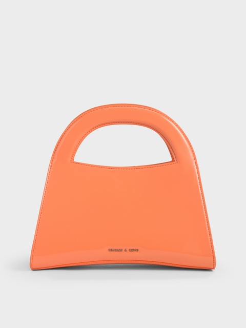 

CHARLES & KEITH Orange Solid Handheld Bag