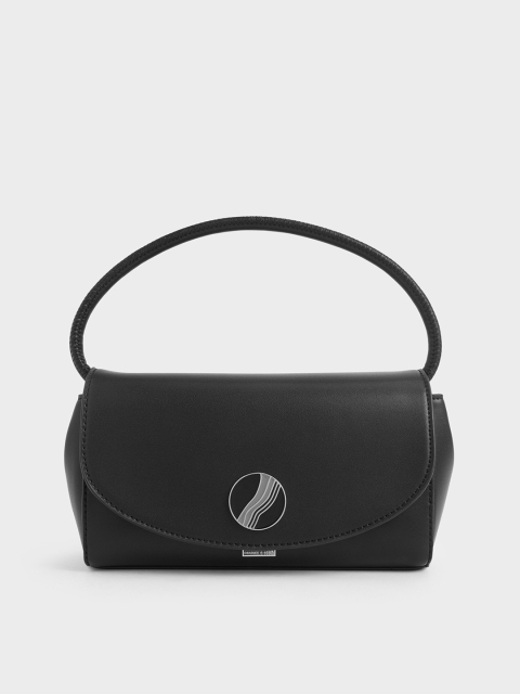 

CHARLES & KEITH Black Solid Satchel