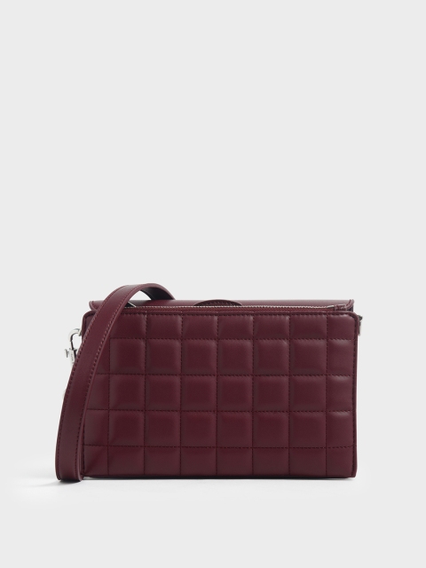 

CHARLES & KEITH Burgundy Textured Sling Bag