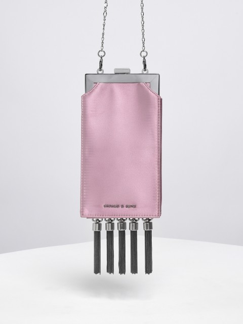 

CHARLES & KEITH Pink Solid Handheld Bag