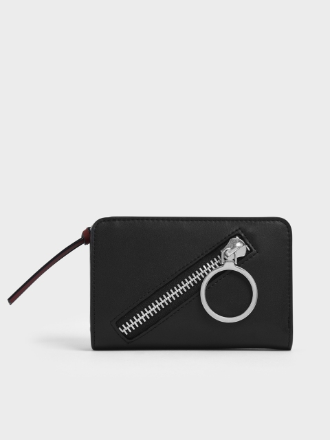 

CHARLES & KEITH Women Black Solid Two Fold Wallet