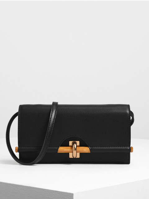 

CHARLES & KEITH Black Solid Sling Bag