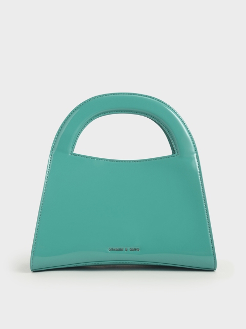 

CHARLES & KEITH Turquoise Blue Solid Handheld Bag