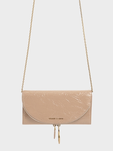

CHARLES & KEITH Beige Solid Sling Bag