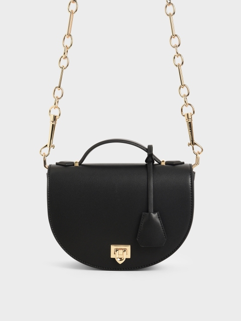 

CHARLES & KEITH Black Solid Handheld Bag