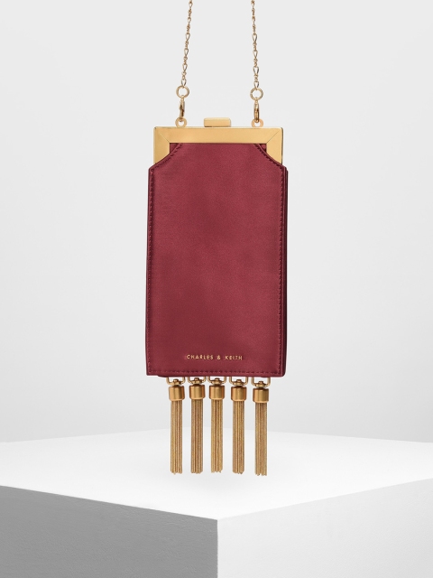 

CHARLES & KEITH Red Solid Sling Bag
