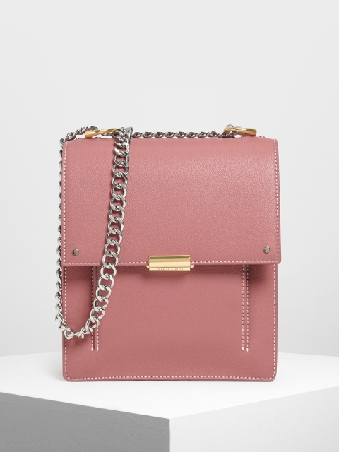 

CHARLES & KEITH Pink Solid Sling Bag