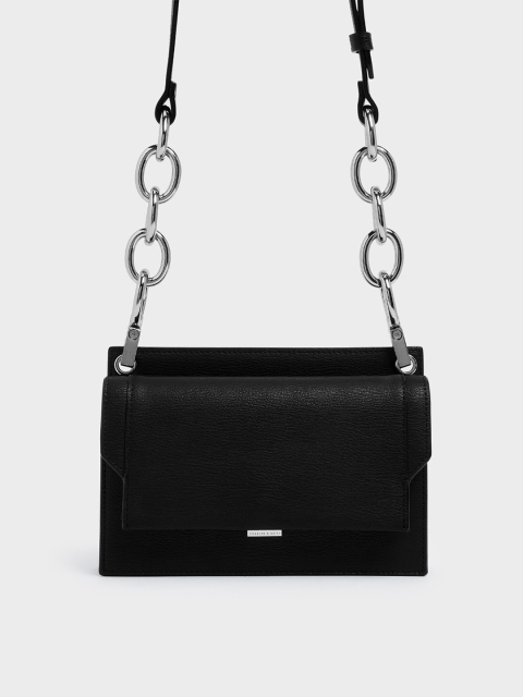 

CHARLES & KEITH Black Solid Sling Bag