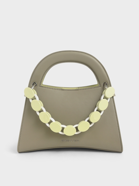 

CHARLES & KEITH Taupe Solid Handheld Bag