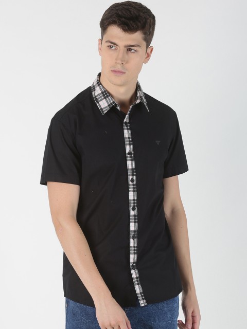 

Blue Saint Men Black Slim Fit Solid Casual Shirt