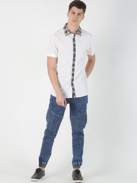 

Blue Saint Men White Slim Fit Solid Casual Shirt