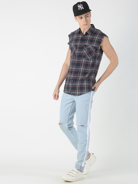 

Blue Saint Men Multicoloured Slim Fit Checked Casual Shirt, Multi