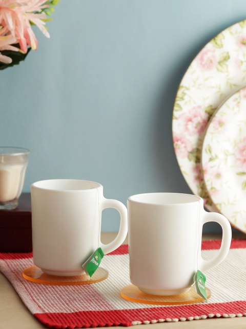 

Luminarc White Set Of 6 Solid Opalware Mugs
