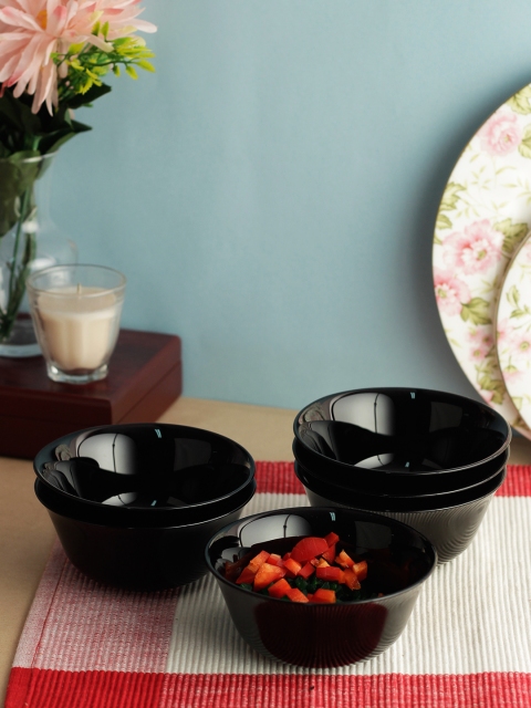 

Luminarc Set Of 6 Black Solid Opalware Bowls