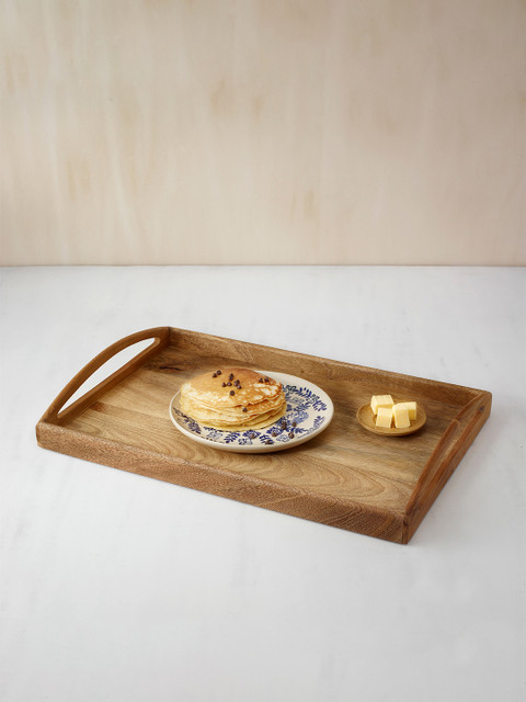 

ellementry Brown Teak Wooden Tray