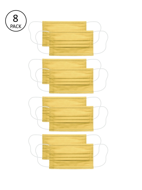 

Voylla Unisex Mustard Yellow Pack of 8 Reusable 2 Ply Outdoor Masks