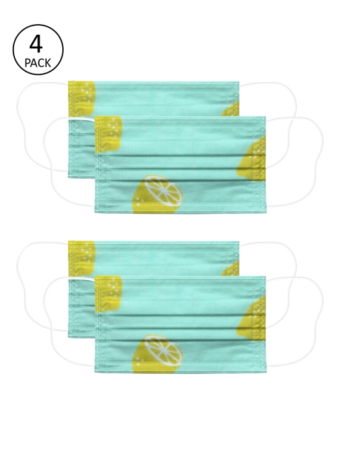 

Voylla Unisex Blue Printed 4 Pcs 2 Ply Reusable Outdoor Fabric Masks