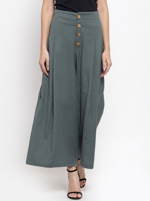 

THE SILHOUETTE STORE Women Grey Regular Fit Solid Culottes