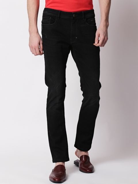 

RARE RABBIT Men Black Regular Fit Mid-Rise Clean Look Jeans