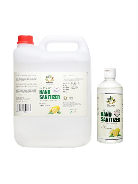 

Dharmanis Set of Small & Large Hand Sanitizers, White