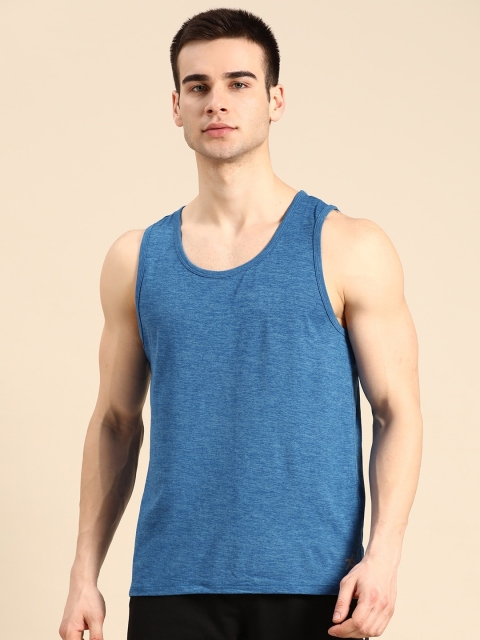 

Jockey Men Blue Solid Scoop Neck Athleisure T-shirt