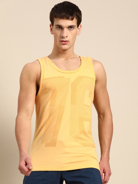 

Jockey Men Yellow Typographic Print Lounge T-shirt