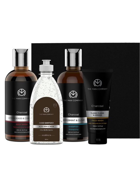 

THE MAN COMPANY Men Charcoal Clear Grooming Set 1100 ml, Black