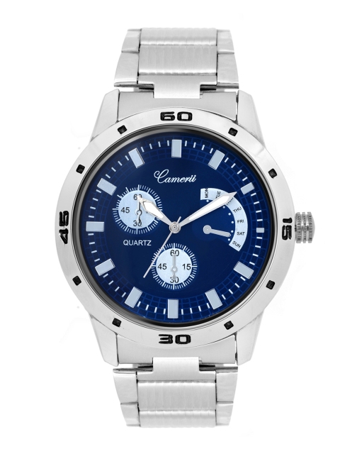 

Camerii Men Blue & Silver Multifunction Analogue Watch