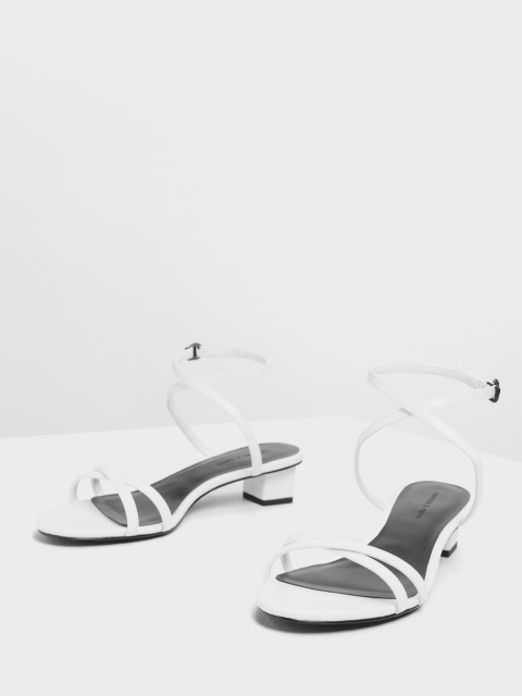 

CHARLES & KEITH Women White Solid Sandals