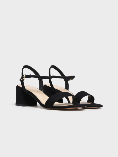 

CHARLES & KEITH Women Black Solid Heels