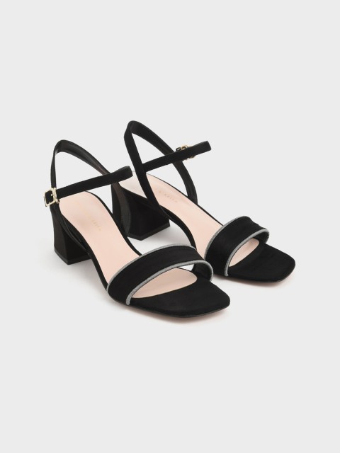 

CHARLES & KEITH Women Black Solid Sandals