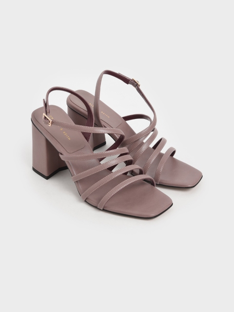 

CHARLES & KEITH Women Mauve Solid Sandals