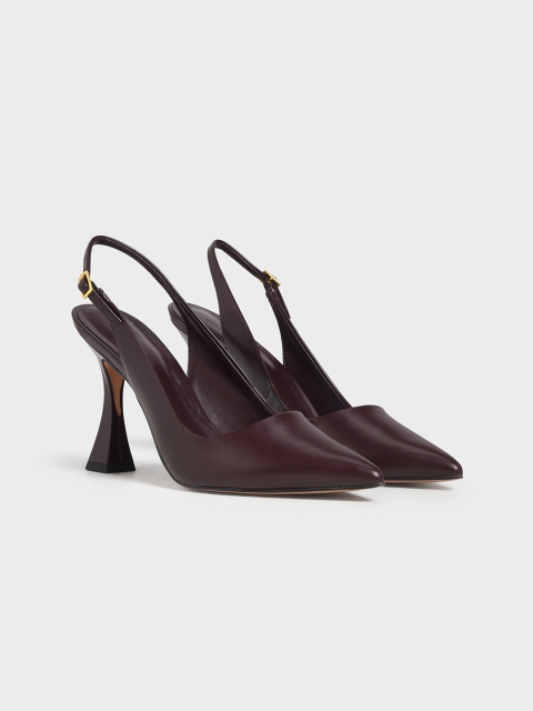 

CHARLES & KEITH Women Burgundy Solid Sandals