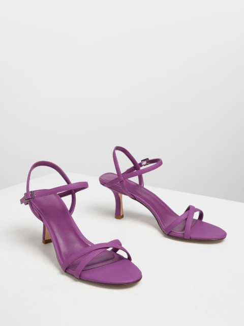 

CHARLES & KEITH Women Purple Solid Sandals
