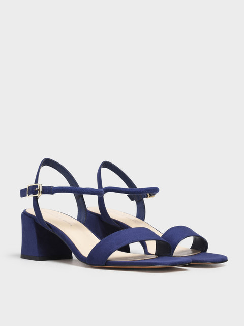 

CHARLES & KEITH Women Navy Blue Solid Block Heel Sandals