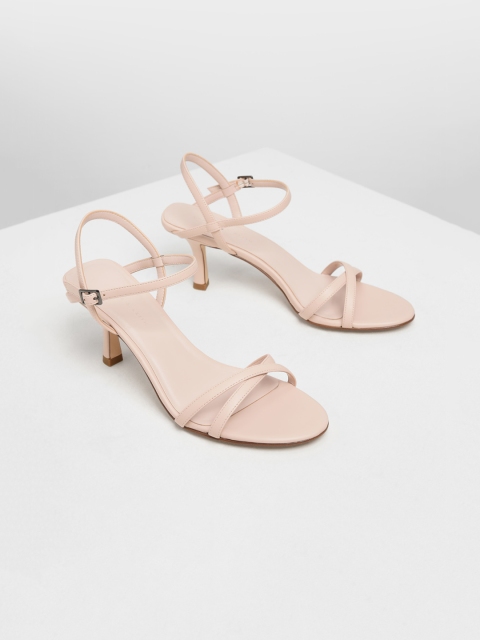 

CHARLES & KEITH Women Nude Solid Sandals