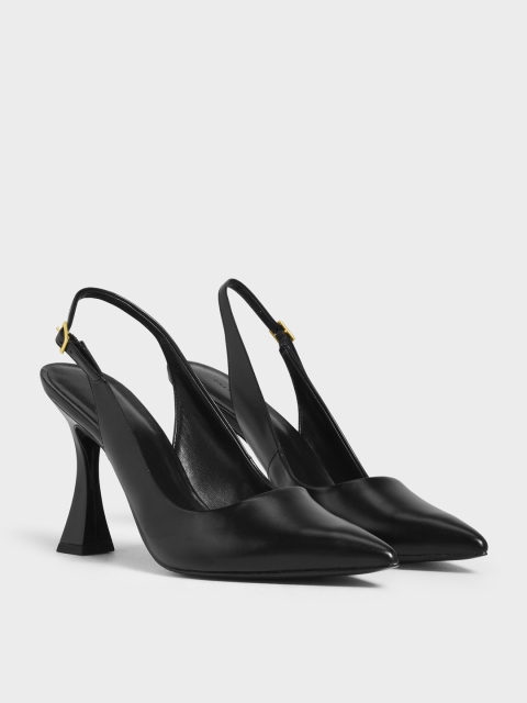

CHARLES & KEITH Women Black Solid Pumps