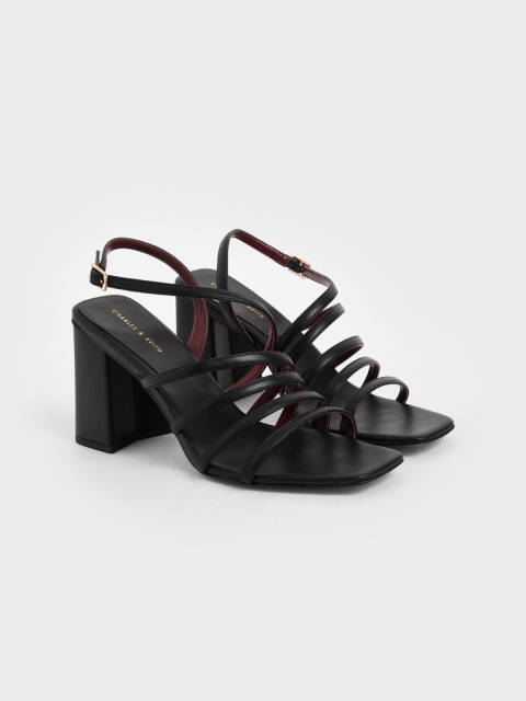 

CHARLES & KEITH Women Black Solid Sandals