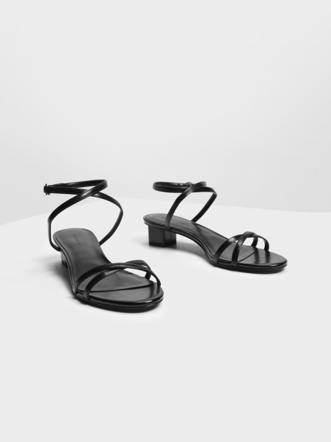 

CHARLES & KEITH Women Black Solid Sandals