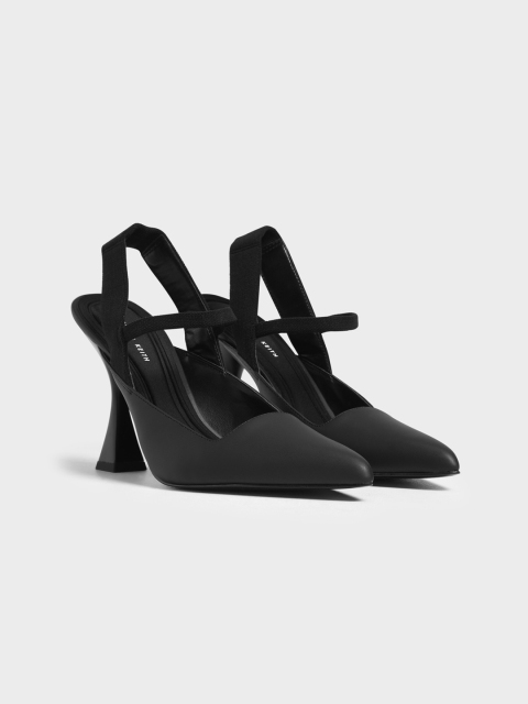 

CHARLES & KEITH Women Black Solid Pumps