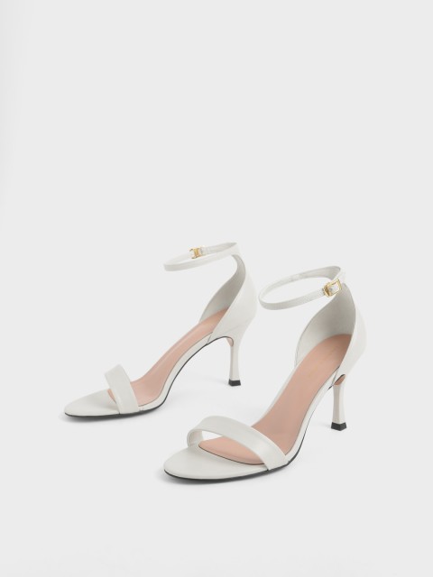 

CHARLES & KEITH Women White Solid Sandals