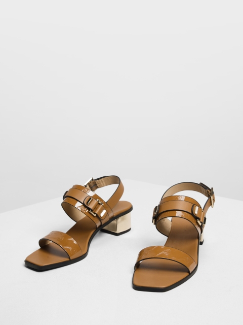 

CHARLES & KEITH Women Brown Solid Block Heels