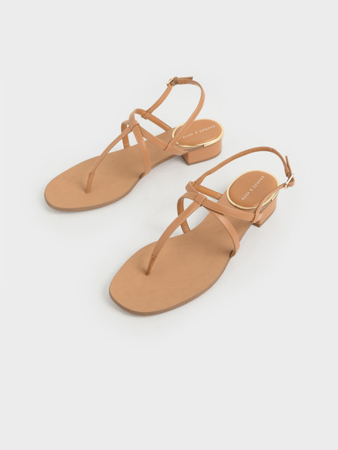 

CHARLES & KEITH Women Orange Solid Sandals